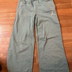 Jordan Kids Sage Green Jogger Sweatpants with White Jumpman